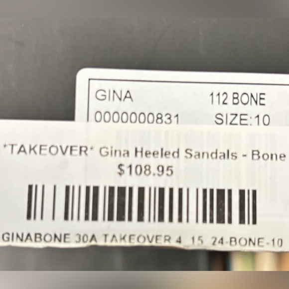 Shu Shop Gina Leather Platform Clog Sandal in Bone Sz 10 Studded Wood Look Heel - Picture 6 of 6